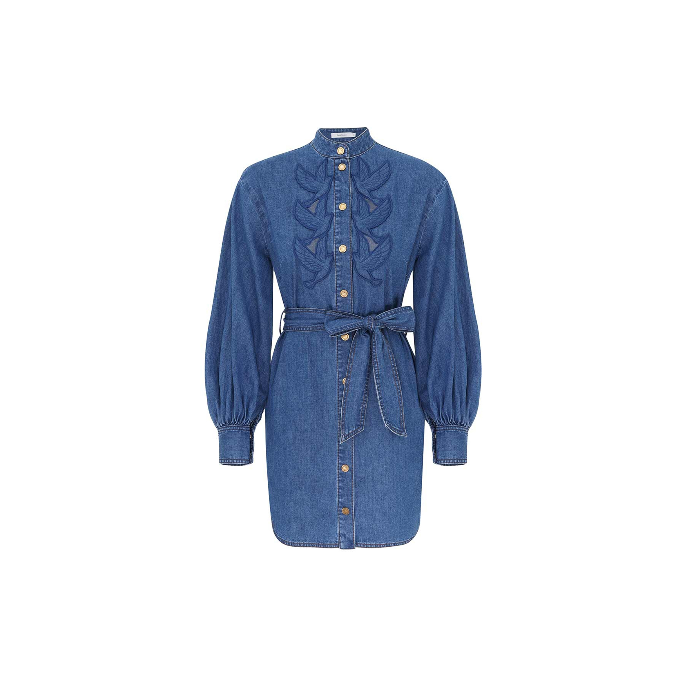ZIMMERMANN DENIM APPLIQUE MINI DRESS 8760DS26R